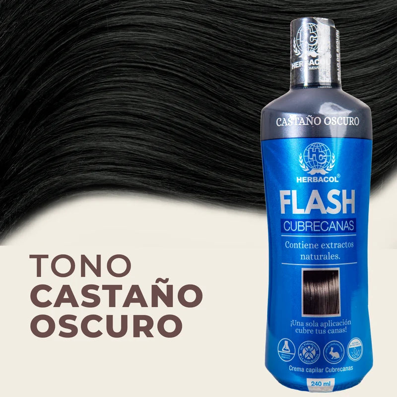 Flash Cubrecanas Castaño Oscuro 240ml – Herbacol