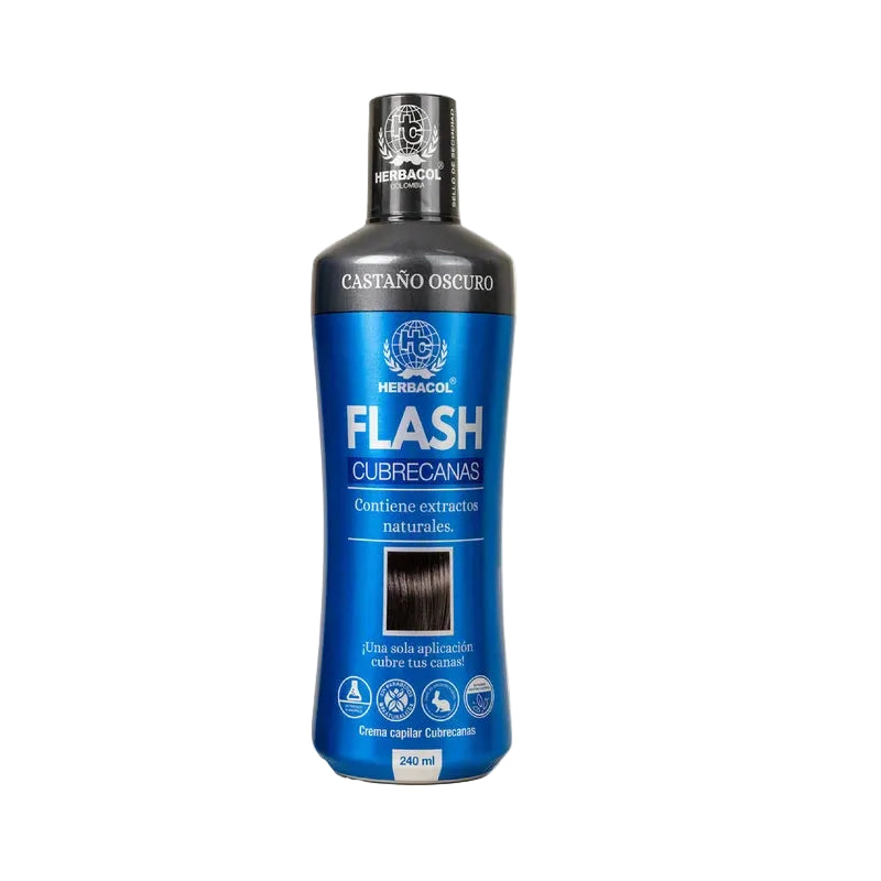 Flash Cubrecanas Castaño Oscuro 240ml – Herbacol