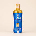 Frasco azul y dorado de Flash Cubrecanas Rubio de Herbacol, crema capilar cubrecanas de 240 ml sobre fondo claro.