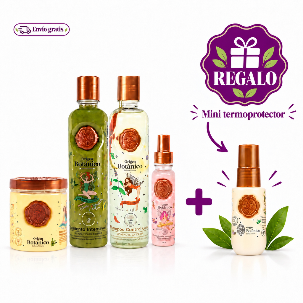 Kit Anticaspa y Crecimiento Acelerado (4 Pack) – Origen Botánico — envase del producto