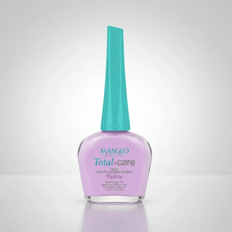Base Recuperadora de Uñas Total Care Violeta 13.5 ml – Masglo Clinical — envase del producto, vista 2