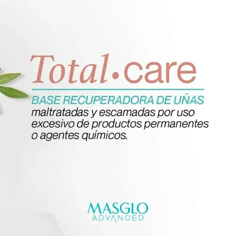 Masglo Advanced Total.care, base recuperadora para uñas maltratadas y escamadas por uso excesivo de productos permanentes o agentes químicos