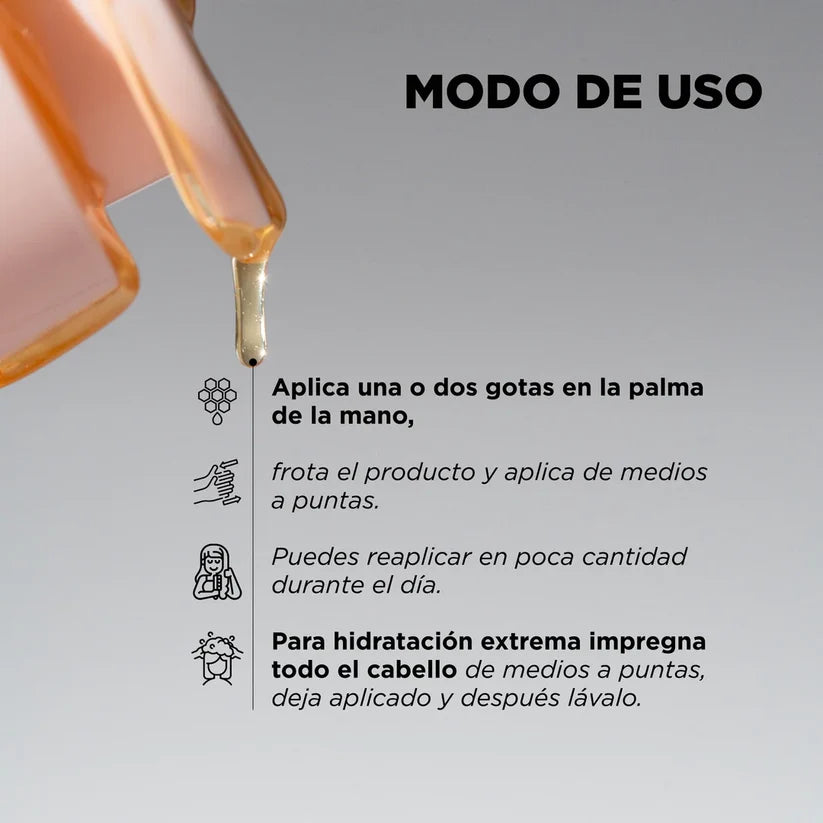 Miel para el Cabello 50ml de Click Hair, elixir capilar para hidratación, brillo y control del frizz