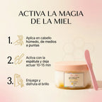 Mascarilla de Miel Brillo Intenso 300ml de Click Hair con caja y espátula