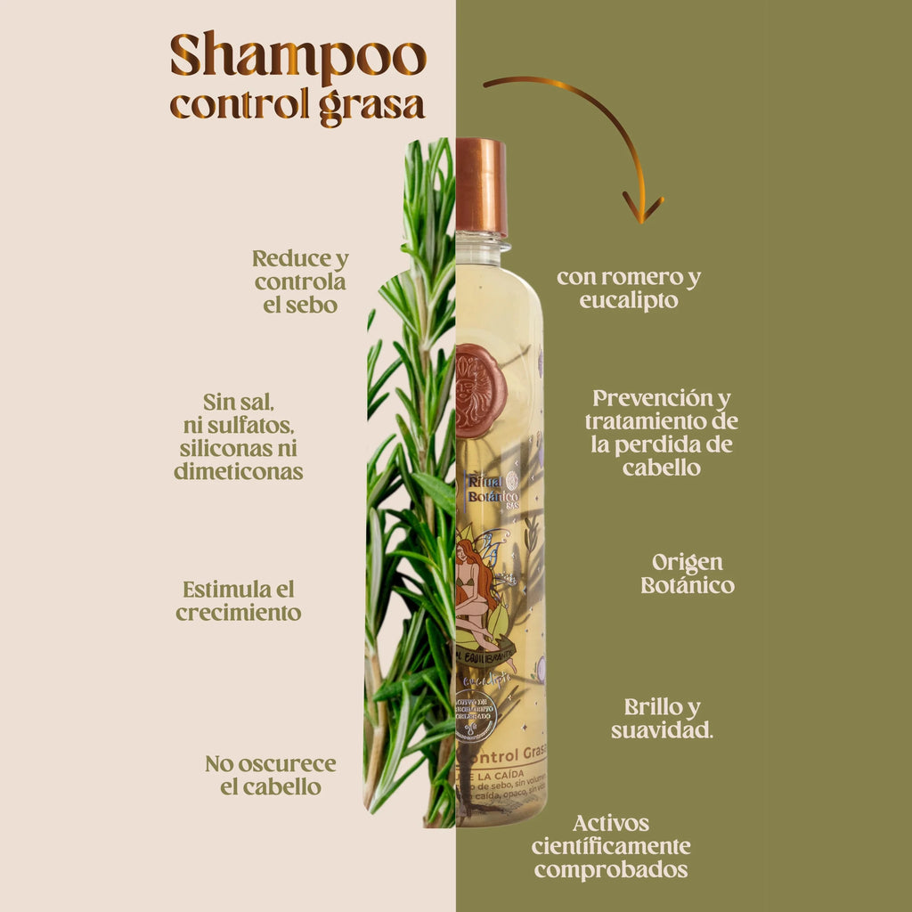 Shampoo Control Grasa Romero y Eucalipto 400ml – Origen Botánico