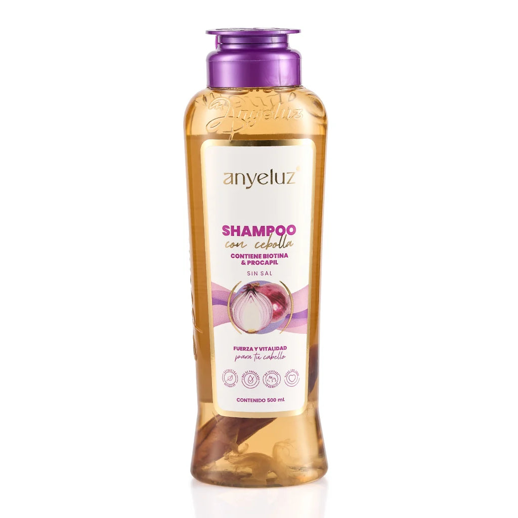 Shampoo con Cebolla y Biotina 500ml – Anyeluz — envase del producto