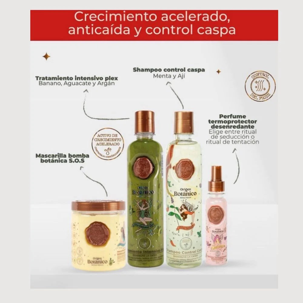 Kit Anticaspa y Crecimiento Acelerado (4 Pack) – Origen Botánico