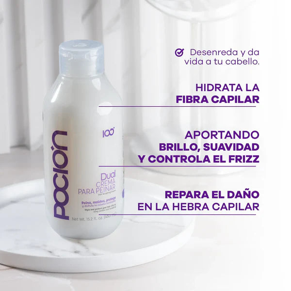 Crema Dual para Peinar de Reparación  440 ml - La Poción