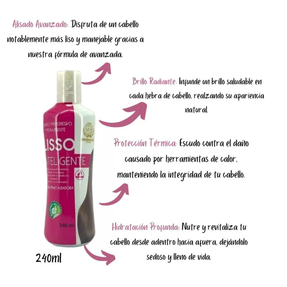 Tratamiento Lisso Inteligente 240 ml – Keratina Termoalisadora Herbacol