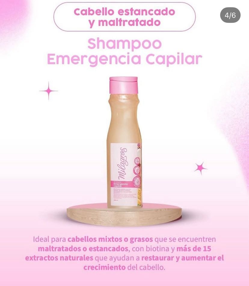 Shampoo Emergencia Capilar 450 ml – Milagros | Biotina + Queratina