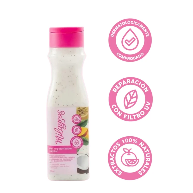 Tratamiento Bio Repolarizador Capilar 450ml Milagros - Imagen 6