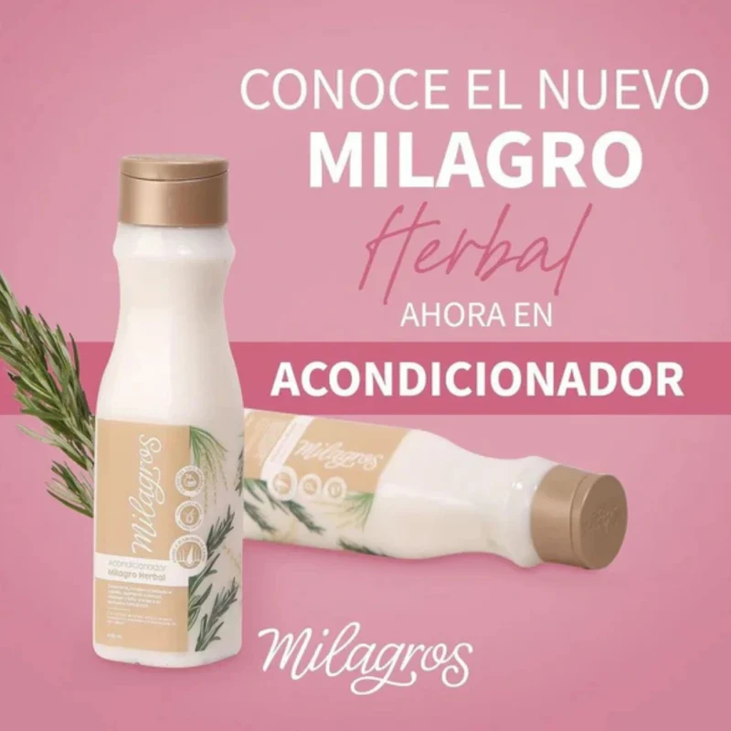 Acondicionador Milagro Herbal 450 ml – MILAGROS 🌿 - Imagen 4