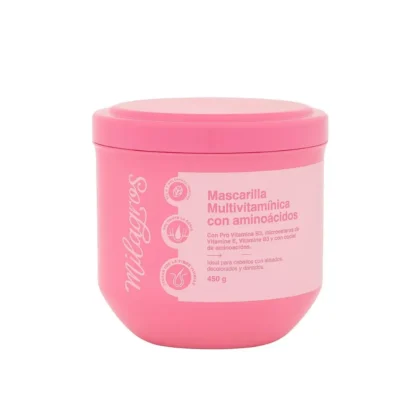 Mascarilla Multivitamínica con Aminoácidos Milagros de KeraTwins para reparar e hidratar el cabello dañado.