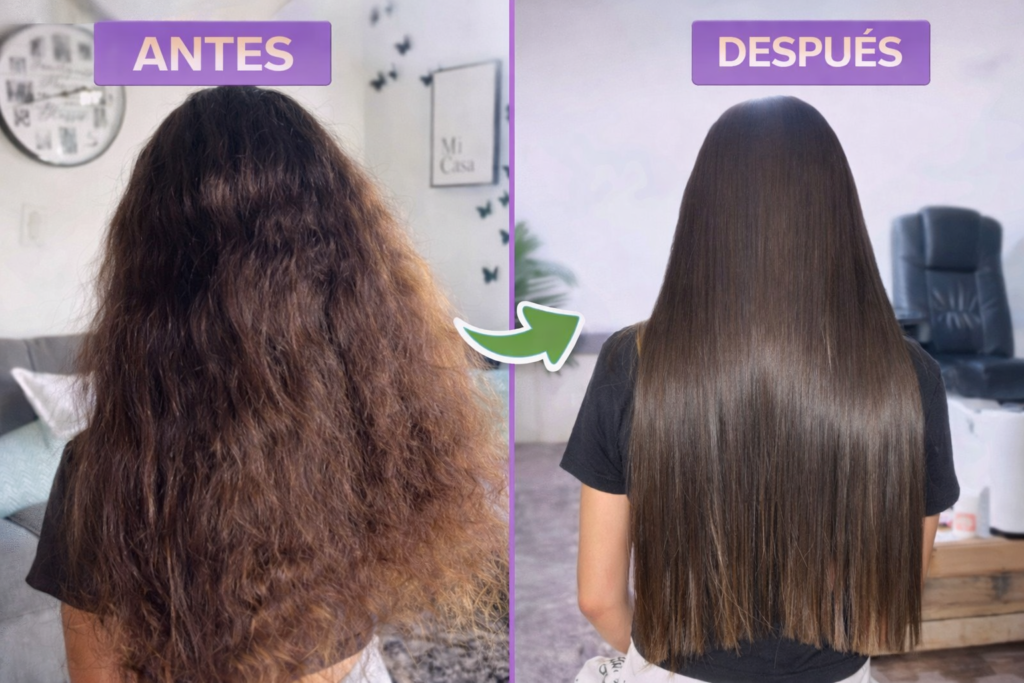 antes y después keratina ritual botánico